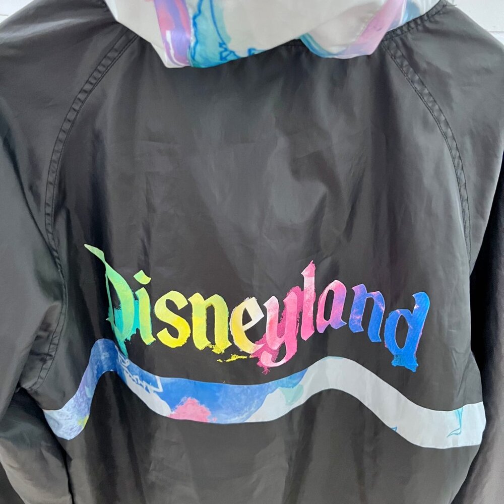 Disneyland Watercolor Logo Castle Hooded Quarter Zip Windbreaker Jacket. - Picture 5 of 8